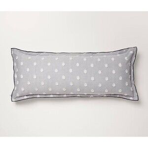 36"x14" Clip Dobby Lumbar Throw Pillow Washed Blue - Hearth & Hand Magnolia NEW